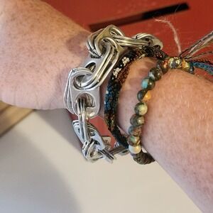 Bracelet handmade can tab bracelet fun upcycled recycle craft piece unisex